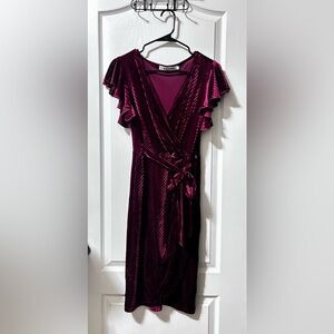 Elegant Magenta Wrap Dress